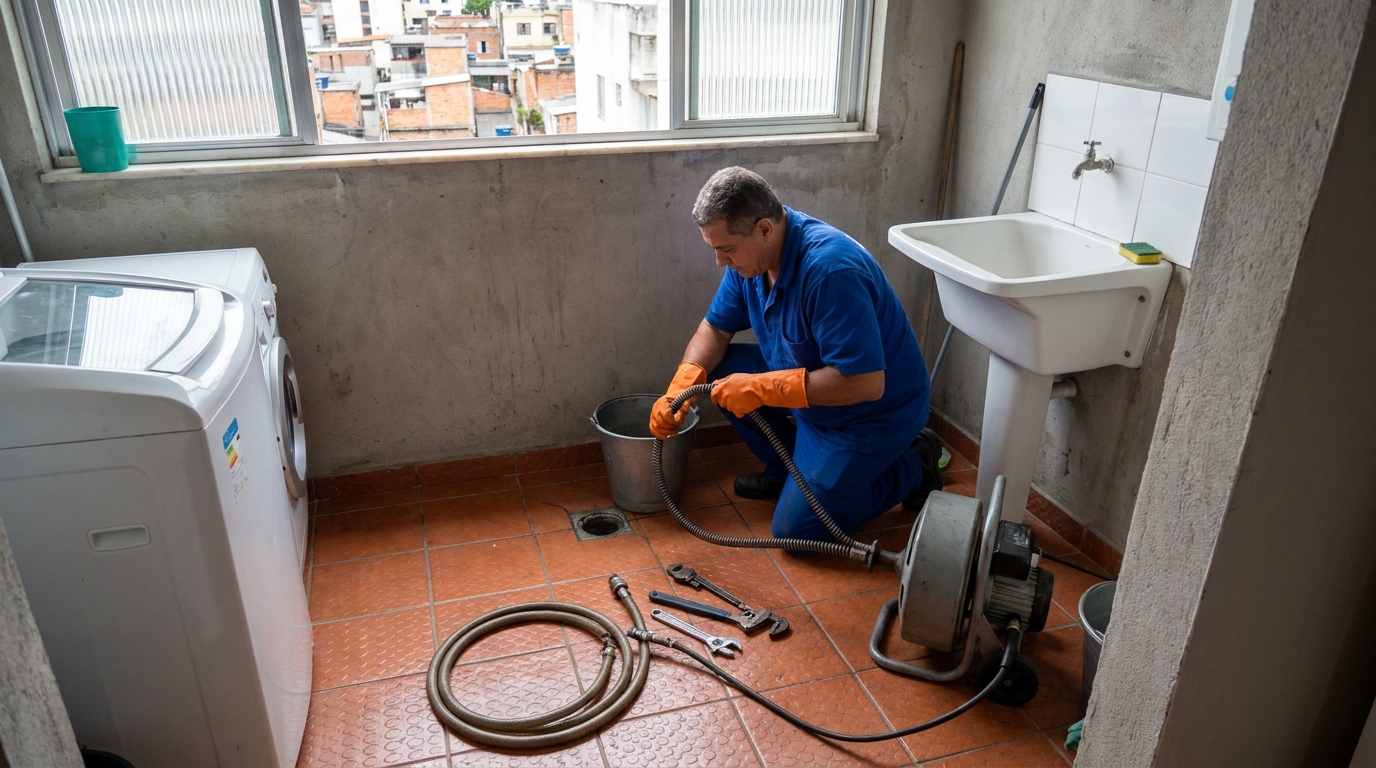 Desentupimento de ralo com equipamento em Porto Velho‑RO