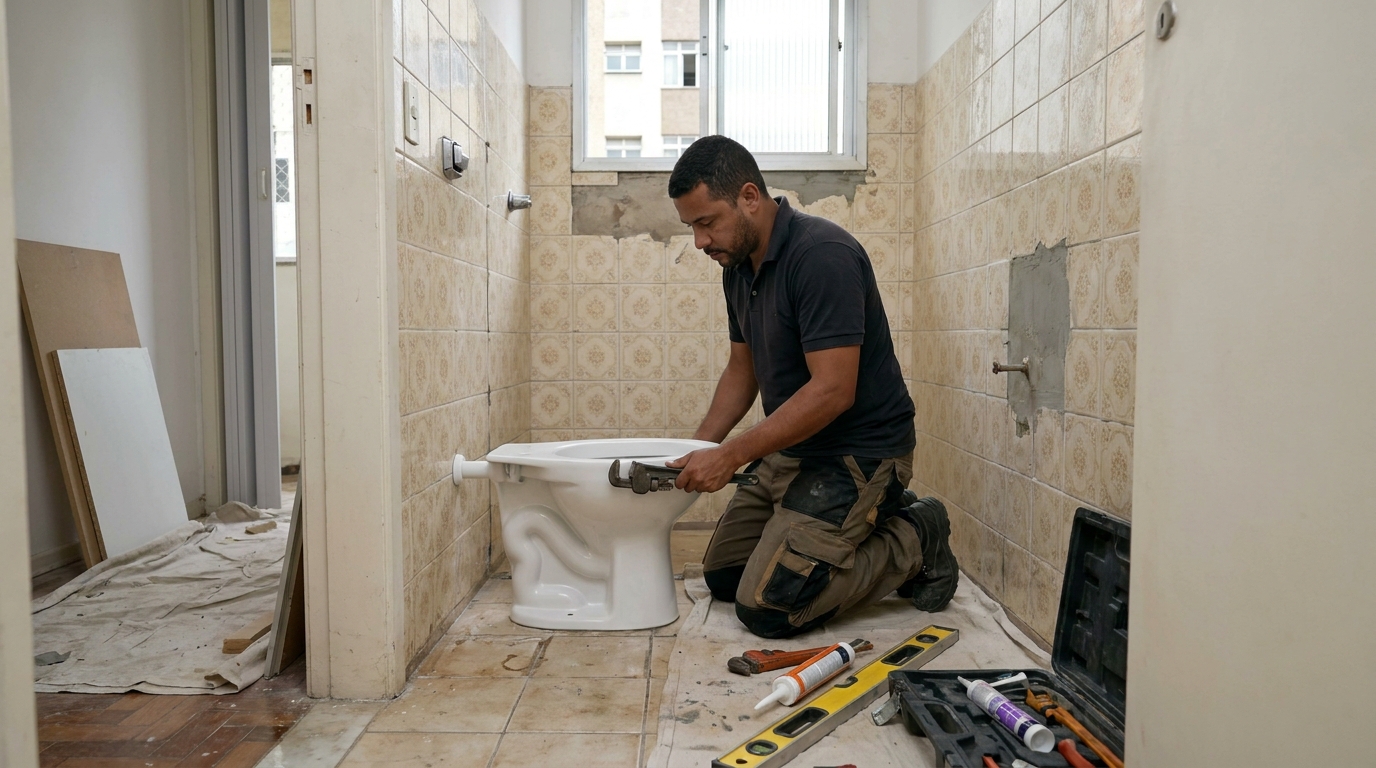 Instalação de vaso sanitário profissional em Porto Velho‑RO
